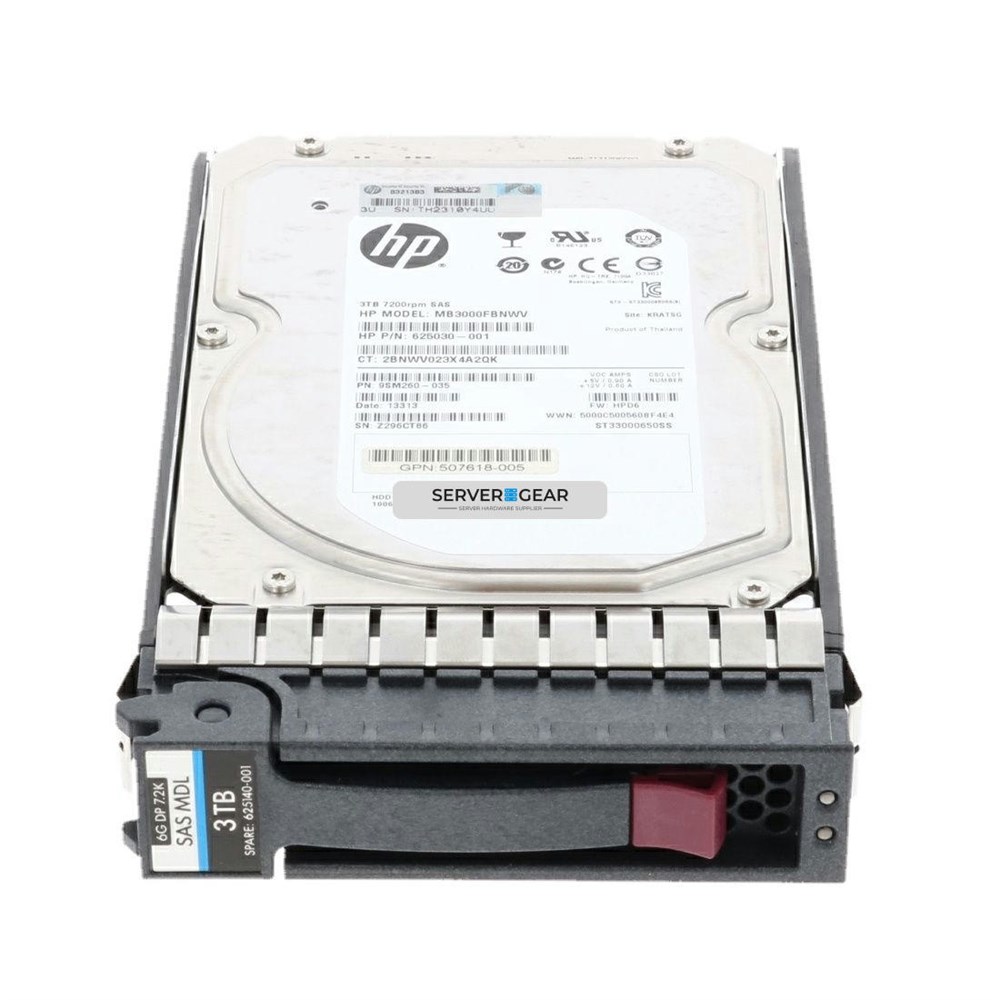 625032-B21 Жесткий диск HP 3TB SAS 6G 7.2K LFF Hard drive