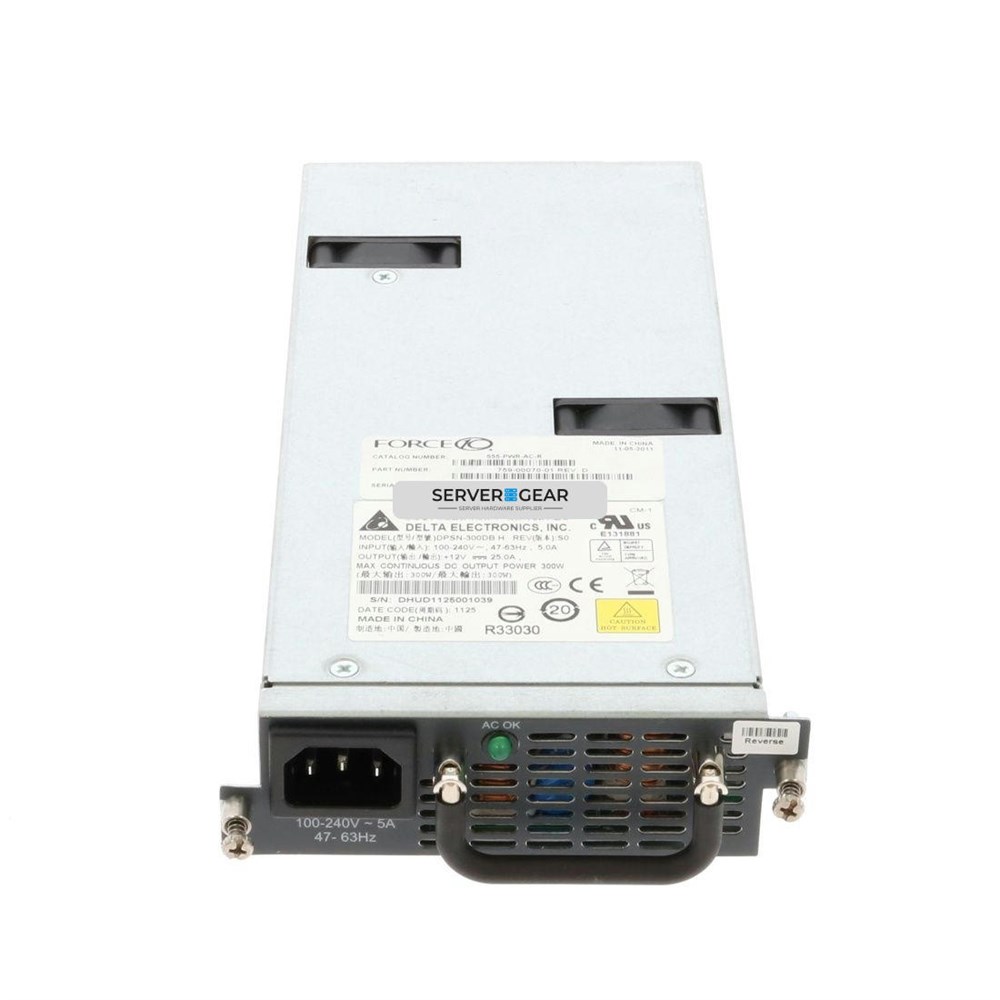 S55-PWR-AC-R Блок питания PSU 300W FORCE10 S55 AC REVERSE AIRFLOW