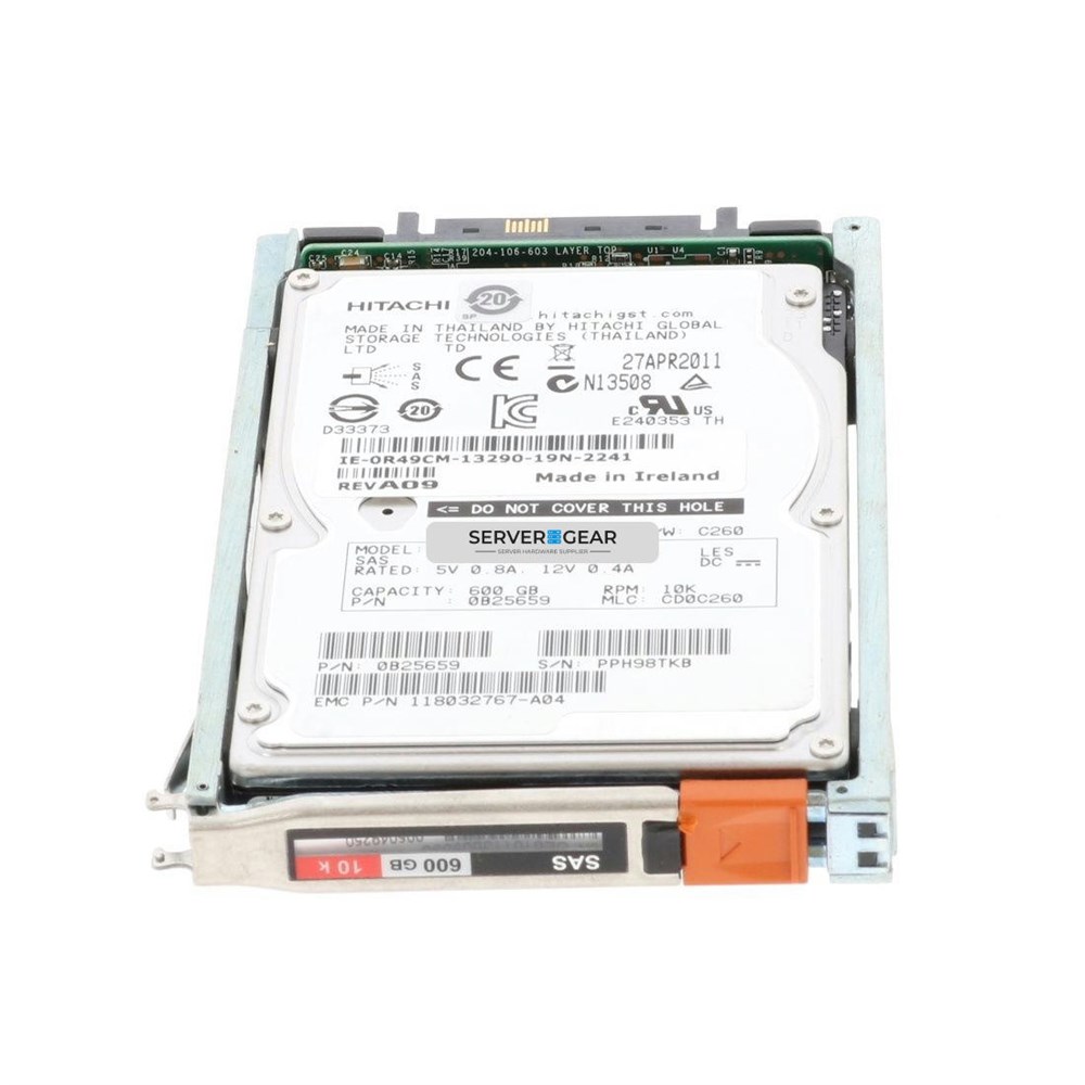 005052299 Жесткий диск EMC 600GB 10K 2.5in 6G SAS HDD for VNX