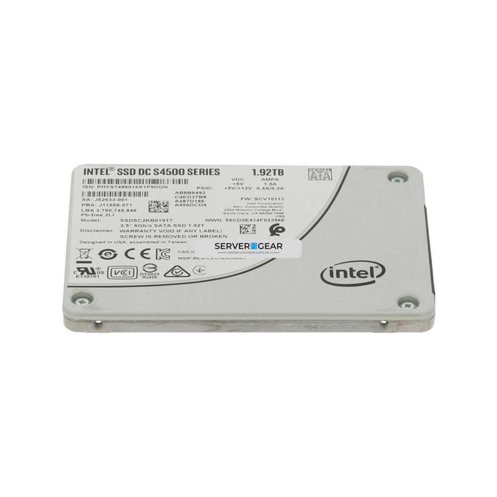 SSDSC2KB019T7 Жесткий диск 1.92TB SSD 2.5 SATA 6G MIX S4500 SSDSC2KB019T7