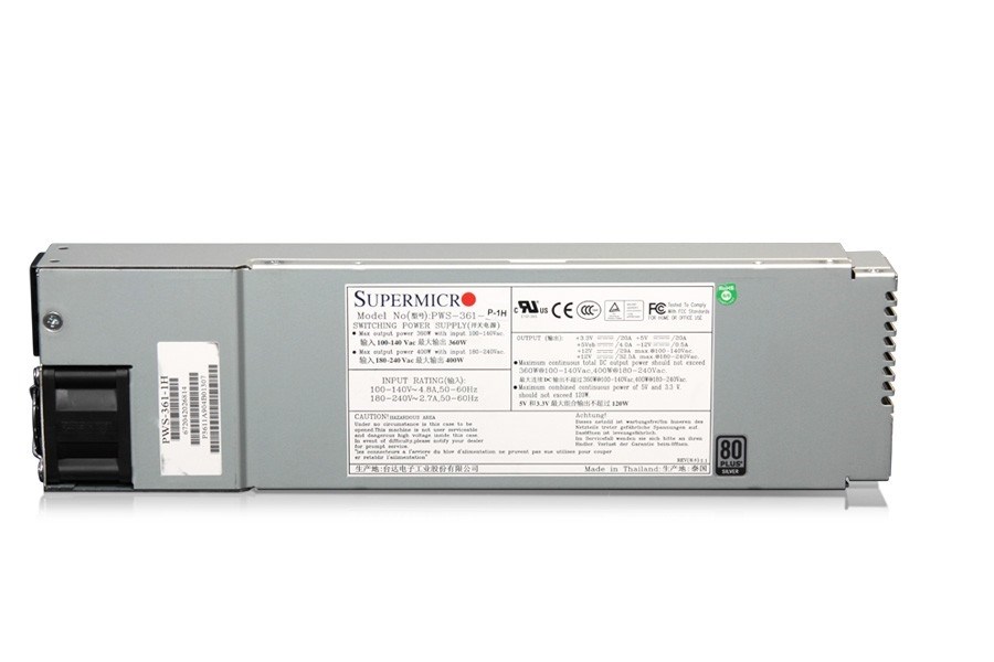 PWS-361-1H Блок питания Supermicro PWS-361-1H 360W (80 PLUS Silver)